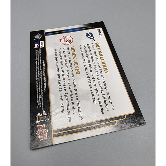 Derek Jeter, Yankees, Roy Halladay, Blue Jays - Marquee Matchups Baseball Card - Picture 4 of 4